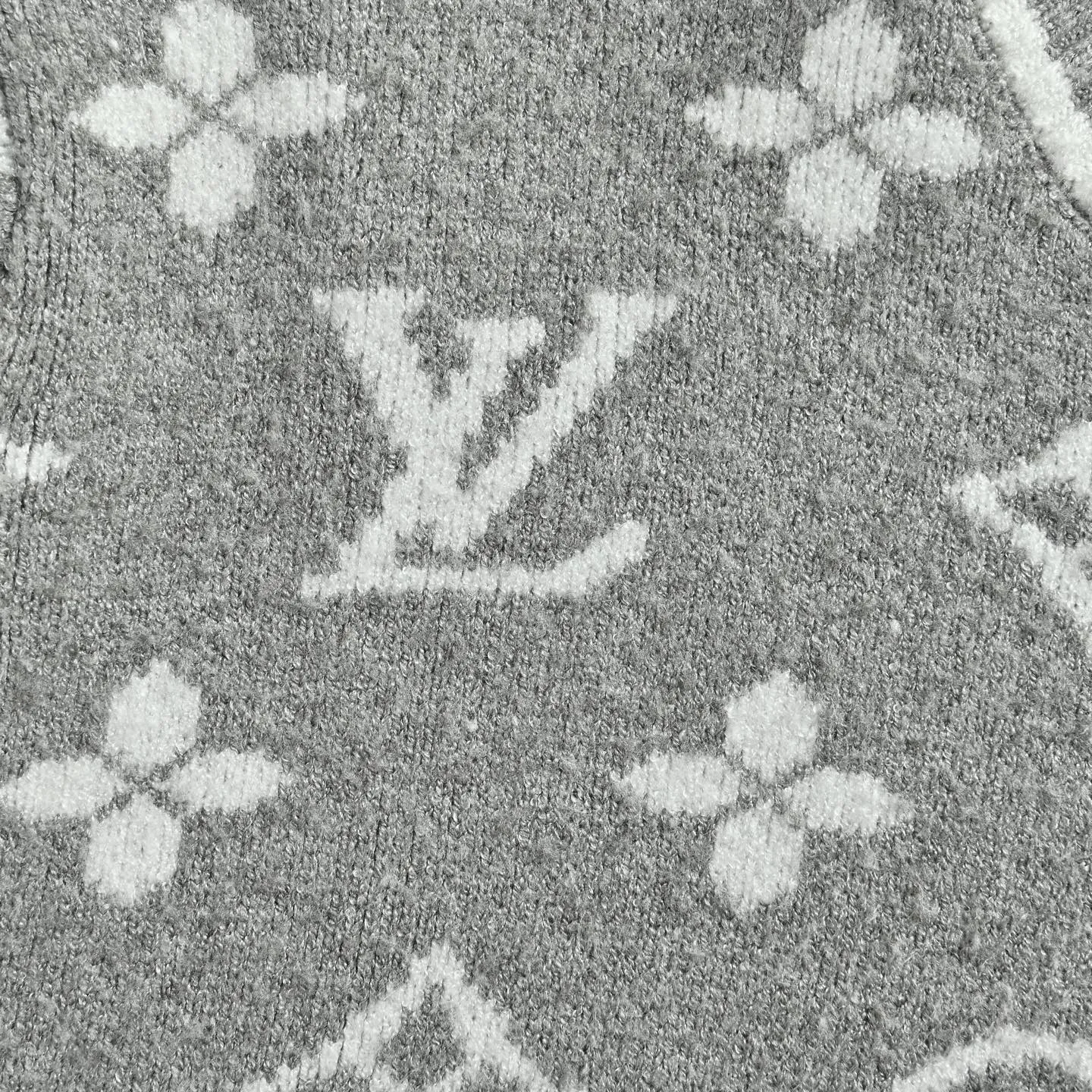 Louis Vuitton/Louis Vuitton all-over printed old flower logo jacquard zipper sweater jacket
